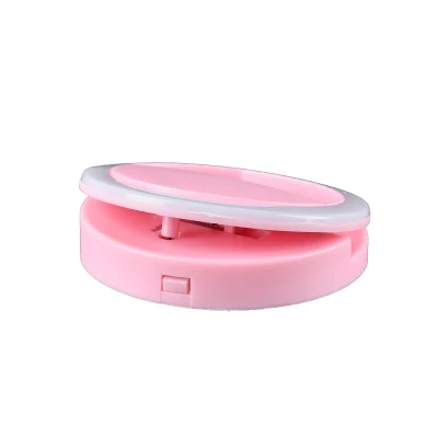 Brightenlux ピンク色 36 LED ビューティーポータブル 2 * AAA 乾電池フォトスタジオミニ Sefiling ライト、ライブストリーム用メイクアップ写真リングランプ